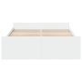 White engineered wood bed with drawers 140x190 cm by vidaXL, Beds and slatted bases - Ref: Foro24-3280307, Price: 170,08 €, D...