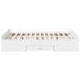 White engineered wood bed with drawers 140x190 cm by vidaXL, Beds and slatted bases - Ref: Foro24-3280307, Price: 170,08 €, D...