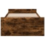 Smoked oak engineered wood bed with drawers 90x200 cm by vidaXL, Beds and slatted bases - Ref: Foro24-3280339, Price: 119,99 ...