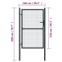 Puerta de malla de jardín acero galvanizado gris 100x200 cm de vidaXL, Puertas de jardín - Ref: Foro24-145773, Precio: 172,49...