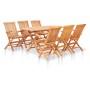 Folding garden dining set 7 pieces solid teak wood by vidaXL, Garden sets - Ref: Foro24-48999, Price: 470,85 €, Discount: %