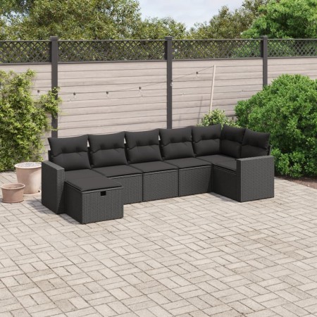 7-piece garden dining set with black synthetic rattan cushions by vidaXL, Garden sets - Ref: Foro24-3263501, Price: 438,29 €,...