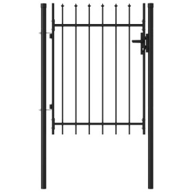 Fence gate with a door and black steel tips 1x1.2 m by vidaXL, garden gates - Ref: Foro24-146033, Price: 133,99 €, Discount: %