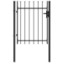 Fence gate with a door and black steel tips 1x1.2 m by vidaXL, garden gates - Ref: Foro24-146033, Price: 141,50 €, Discount: %