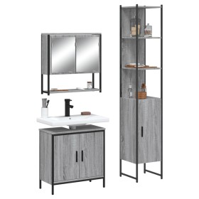 3-piece bathroom furniture set made of gray Sonoma plywood by vidaXL, Bathroom furniture - Ref: Foro24-3214683, Price: 187,99...