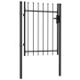 Fence gate with a door and black steel tips 1x1.2 m by vidaXL, garden gates - Ref: Foro24-146033, Price: 141,50 €, Discount: %