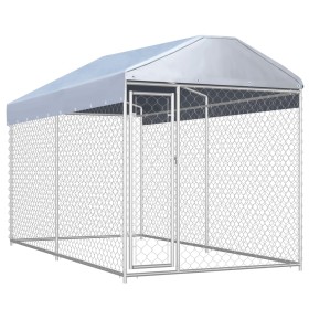 Perrera de exterior con toldo 382x192x225 cm de vidaXL, Casetas y cercados para perros - Ref: Foro24-145024, Precio: 369,21 €...