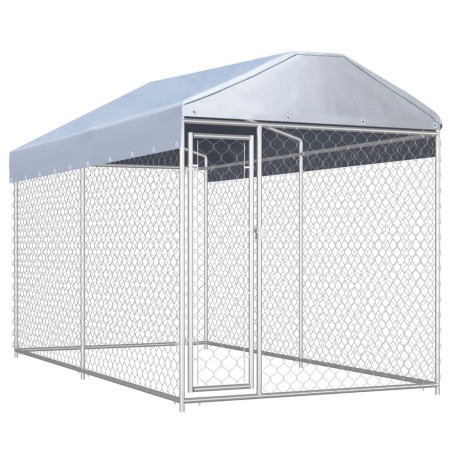 Outdoor kennel with awning 382x192x225 cm by vidaXL, Dog kennels and fences - Ref: Foro24-145024, Price: 374,47 €, Discount: %