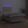 Box spring bed LED mattress synthetic leather cappuccino 120x190cm by vidaXL, Beds and slatted bases - Ref: Foro24-3270286, P...