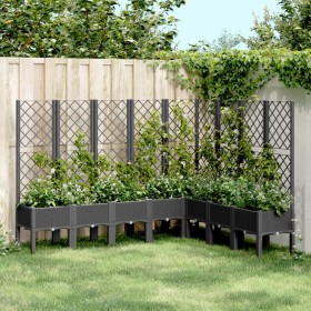 Planter with black PP trellis 200x160x142 cm by vidaXL, Pots and planters - Ref: Foro24-367943, Price: 226,98 €, Discount: %