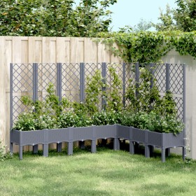 Planter with gray PP trellis 200x160x142 cm by vidaXL, Pots and planters - Ref: Foro24-367941, Price: 227,99 €, Discount: %