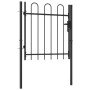 Black steel fence with a gate and 1x1 m arches. by vidaXL, garden gates - Ref: Foro24-146029, Price: 117,48 €, Discount: %