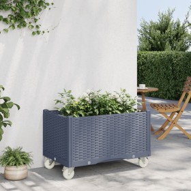 Jardinera con ruedas PP gris 80x50x54 cm de vidaXL, Maceteros y jardineras - Ref: Foro24-367976, Precio: 104,99 €, Descuento: %