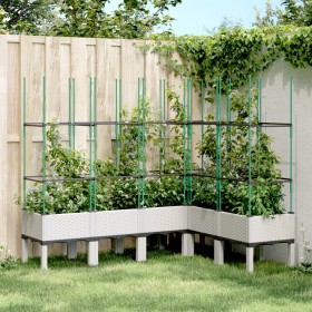 Planter with white PP trellis 160x120x142.5 cm by vidaXL, Pots and planters - Ref: Foro24-367969, Price: 126,99 €, Discount: %