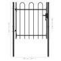 Black steel fence with a gate and 1x1 m arches. by vidaXL, garden gates - Ref: Foro24-146029, Price: 117,48 €, Discount: %