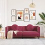 Three-seater velvet sofa with red wine cushions by vidaXL, Sofas - Ref: Foro24-372646, Price: 309,89 €, Discount: %