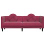 Three-seater velvet sofa with red wine cushions by vidaXL, Sofas - Ref: Foro24-372646, Price: 309,89 €, Discount: %