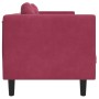 Sofá con cojines 3 plazas terciopelo rojo tinto de vidaXL, Sofás - Ref: Foro24-372646, Precio: 338,46 €, Descuento: %