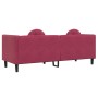 Three-seater velvet sofa with red wine cushions by vidaXL, Sofas - Ref: Foro24-372646, Price: 309,89 €, Discount: %