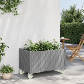 Light gray PP planter with wheels 80x50x54 cm by vidaXL, Pots and planters - Ref: Foro24-367981, Price: 104,77 €, Discount: %