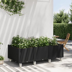 Jardinera con ruedas PP negro 150x80x54 cm de vidaXL, Maceteros y jardineras - Ref: Foro24-367988, Precio: 220,99 €, Descuent...