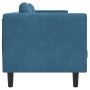 3-Sitzer-Sofa mit Kissen blauer Samt von vidaXL, Sofas - Ref: Foro24-372650, Preis: 309,89 €, Rabatt: %