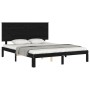 Estructura cama de matrimonio con cabecero madera maciza negro de vidaXL, Camas y somieres - Ref: Foro24-3193670, Precio: 191...