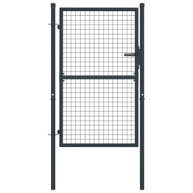 Garden mesh gate gray galvanized steel 100x175 cm by vidaXL, garden gates - Ref: Foro24-145772, Price: 144,90 €, Discount: %