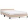 Estructura cama y cabecero cuero sintético capuchino 120x190 cm de vidaXL, Camas y somieres - Ref: Foro24-379546, Precio: 112...