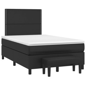 Box spring bed with black synthetic leather mattress 120x190 cm by vidaXL, Beds and slatted bases - Ref: Foro24-3270445, Pric...