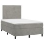 Cama box spring colchón y LED terciopelo gris claro 120x190 cm de vidaXL, Camas y somieres - Ref: Foro24-3270299, Precio: 426...