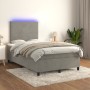 Box spring bed with mattress and LED light gray velvet 120x190 cm by vidaXL, Beds and slatted bases - Ref: Foro24-3270299, Pr...