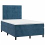 Boxspringbett mit Matratze und LED dunkelblauem Samt 120x190 cm von vidaXL, Betten und Lattenroste - Ref: Foro24-3270315, Pre...