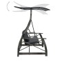 3-seater garden swing swing and gray synthetic rattan awning by vidaXL, Garden rockers - Ref: Foro24-49229, Price: 243,72 €, ...