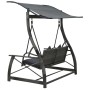 3-seater garden swing swing and gray synthetic rattan awning by vidaXL, Garden rockers - Ref: Foro24-49229, Price: 243,72 €, ...