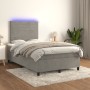 Box spring bed with mattress and LED light gray velvet 120x190 cm by vidaXL, Beds and slatted bases - Ref: Foro24-3270317, Pr...