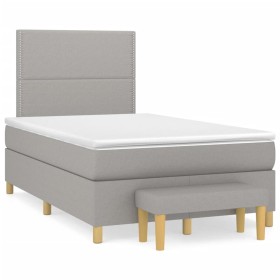 Cama box spring con colchón tela gris claro 120x190 cm de vidaXL, Camas y somieres - Ref: Foro24-3270397, Precio: 438,66 €, D...