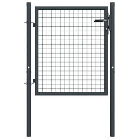 Puerta de malla de jardín acero galvanizado gris 100x125 cm de vidaXL, Puertas de jardín - Ref: Foro24-145771, Precio: 122,17...