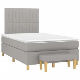 Cama box spring con colchón tela gris claro 120x190 cm de vidaXL, Camas y somieres - Ref: Foro24-3270418, Precio: 443,83 €, D...