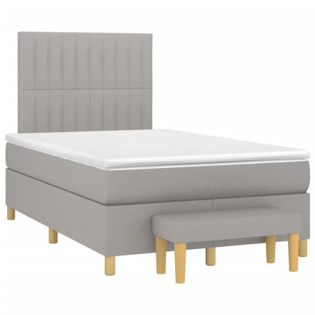 Cama box spring con colchón tela gris claro 120x190 cm de vidaXL, Camas y somieres - Ref: Foro24-3270418, Precio: 445,86 €, D...