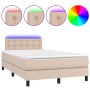 Cama box spring colchón LED cuero sintético capuchino 120x190cm de vidaXL, Camas y somieres - Ref: Foro24-3270140, Precio: 38...