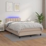 Cama box spring colchón LED cuero sintético capuchino 120x190cm de vidaXL, Camas y somieres - Ref: Foro24-3270140, Precio: 37...