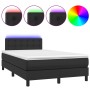 Cama box spring con colchón LED cuero sintético negro 120x190cm de vidaXL, Camas y somieres - Ref: Foro24-3270135, Precio: 36...