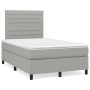 Box spring bed with mattress and LED light gray fabric 120x190 cm by vidaXL, Beds and slatted bases - Ref: Foro24-3270204, Pr...