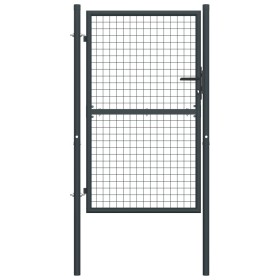 Puerta de malla de jardín acero galvanizado gris 400x125 cm de vidaXL, Puertas de jardín - Ref: Foro24-145774, Precio: 187,93...