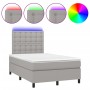 Cama box spring con colchón y LED tela gris claro 120x190 cm de vidaXL, Camas y somieres - Ref: Foro24-3270225, Precio: 417,1...