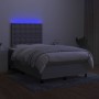 Cama box spring con colchón y LED tela gris claro 120x190 cm de vidaXL, Camas y somieres - Ref: Foro24-3270225, Precio: 417,1...