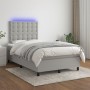 Cama box spring con colchón y LED tela gris claro 120x190 cm de vidaXL, Camas y somieres - Ref: Foro24-3270225, Precio: 417,1...