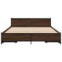 Oak brown engineered wood bed with drawers 120x200 cm by vidaXL, Beds and slatted bases - Ref: Foro24-3279941, Price: 174,11 ...