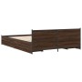 Oak brown engineered wood bed with drawers 120x200 cm by vidaXL, Beds and slatted bases - Ref: Foro24-3279941, Price: 174,11 ...